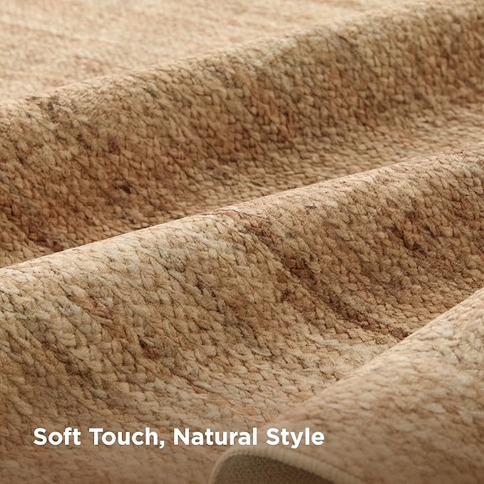 Bedsure 5x7 Printed Jute-Look Rug for Living Room, Machine Washable Rugs, Jute-Look Rug, Non-Slip Backing, Non-Shedding