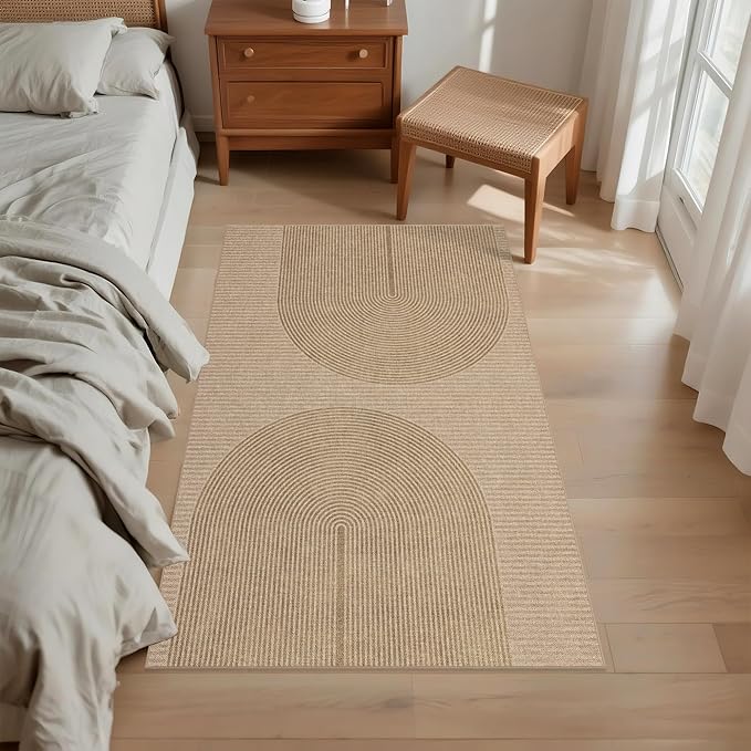 Easy Jute Rug 4x6: Indoor Outdoor Natural Boho Area Rugs for Living Room Patio Washable - Farmhouse Neutral Contemporary Carpet Mat for Entryway Bedroom Kitchen Backyard Sunroom Non Slip