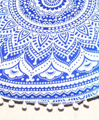 Large Round seat Floor Cushion Chair Ottoman Cover Pouf Pillow Meditation Floor Cushions for Adults Seating pouffe Ottoman Throw Covers Craft Room Furniture for Sitting Cover 22 Inches (Blue)