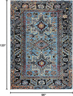 SAFAVIEH Area Rug 8x10 - Vintage Hamadan Collection - Large - Light Blue & Black, Traditional Persian Design, Non-Shedding & Easy to Clean, Ideal for Living Room, Bedroom, Dining Space (VTH211M)