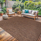 Washable Indoor Outdoor Rug 10x14 Weather Resistant Area Rugs Modern Solid for Porch Deck Balcony Backyard Patio Outside Carpet (10 X 14 Gold Brown)
