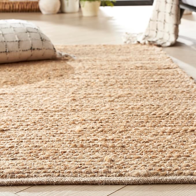 Nourison Home Natural Jute Natural 9' x 12' Area Rug - Easy Clean, Non Shedding, Bed Room, Living Room, Dining Room, Kitchen (9' x 12')
