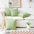 Home Brilliant Spring Pillow Covers Linen Textured Decorative Pillowcases for Bed Sage Burlap Sofa Pillows Slipcovers for Couch Living Room Decor, 18 x 18 inches, Set of 4, Grass Green