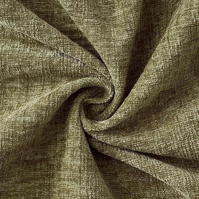 MIULEE Pack of 2 Couch Throw Pillow Covers 20x20 Inch Soft Olive Green Chenille Pillow Covers for Sofa Living Room Solid Dyed Pillow Cases