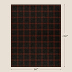 Easy Jute 8x10 Buffalo Plaid Living Room Rug - Retro Black and Red Rug for Dining Room Under Table, Non Slip Washable Carpet for Bedroom Under Bed and Fireplace, Washable Woven Fall & Holiday Decor