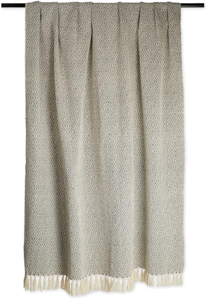 DII Global, Fields of Diamond Woven Throw, 50x60, Mineral