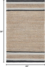 SAFAVIEH Natural Fiber Collection Accent Rug - 2' x 3', Natural & Black, Handmade Farmhouse Boho Coastal Rustic Jute, Ideal for High Traffic Areas in Entryway, Living Room, Bedroom (NF874B)