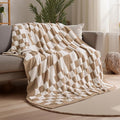 Joiedomi Twin Blanket for Couch Bed, Checkered Knitted Blankets Gifts for Women Mom Girls, Cozy Cute Soft Throw Home Room Decor Aesthetic for Women Mothers Birthday Gifts 60x80 Inches