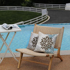 DFXSZ Brown Blue Flower Pillow Covers 18x18 Inch Set of 2 Summer Outdoor Waterproof Decor for Home Patio Funiture Garden Living Room Cushion Cover 002F18