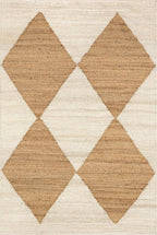nuLOOM Pandora Diamond Jute Area Rug - 5x8 Jute Area Rug Global Inspired Ivory Rugs for Dining Room Rug Neutral Rug Living Room Rug Kitchen