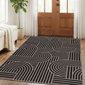 GarveeHome Modern Rainbow Easy Jute 3x5 Rug, Indoor/Outdoor Patio & Entryway Mat, Washable Non-Slip Carpet for Mudroom, Farmhouse Decor and Front Door