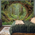 Accnicc Forest Tapestry Green Nature Tree Wall Tapestry for Bedroom Aesthetic Jungle Outdoor Landscape Extra Large Tapestries Wall Hanging for Dorm Living Room Decor 90 x 68 Inch