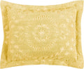Better Trends Rio Collection is super soft and light weight in Floral Design 100% Cotton Tufted Unique Luxurious Machine Washable Tumble Dry, Standard Sham, Yellow