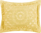 Better Trends Rio Collection is super soft and light weight in Floral Design 100% Cotton Tufted Unique Luxurious Machine Washable Tumble Dry, Standard Sham, Yellow