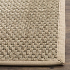 Safavieh Area Rug 12' Round - Natural Fiber Collection - Large - Natural & Beige, Seagrass, Basketweave Pattern with Border (NF114A)