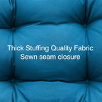 QILLOWAY Outdoor Seat/Back Chair Cushion Tufted Pillow, Spring/Summer Seasonal Replacement Cushions - Set of 2 (Peacock Blue)