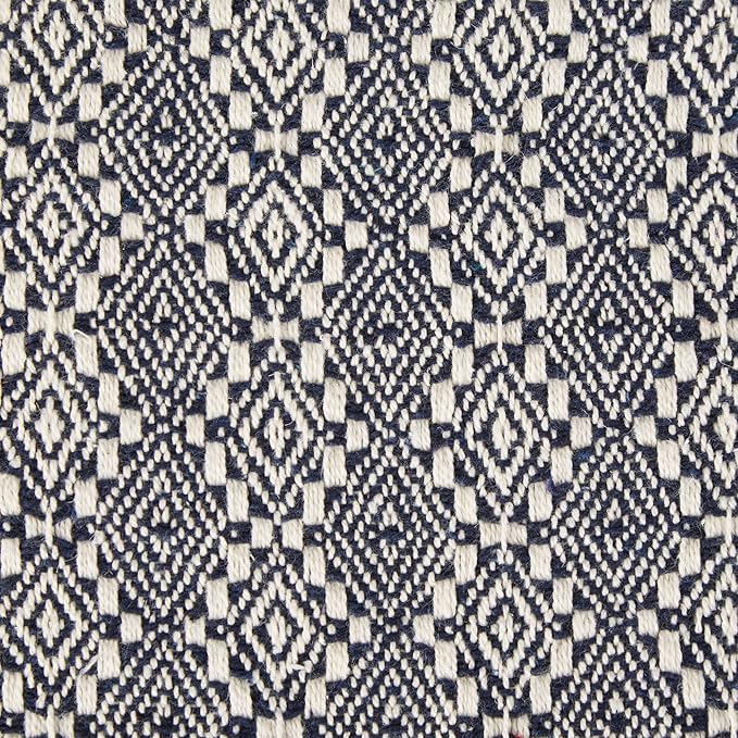 DII Diamond Stitch Woven Throw, Organic Modern, 50 x 60, Navy