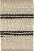Dash & Albert Jute Ticking Black Handwoven Jute Rug, 2 X 3 Feet, Neutral Stripe Pattern - Premium Luxury Hotel Quality Soft Breathable Hypoallergenic Machine Washable Easy Care All Season