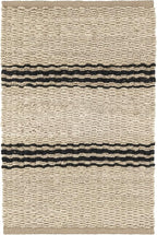 Dash & Albert Jute Ticking Black Handwoven Jute Rug, 2 X 3 Feet, Neutral Stripe Pattern - Premium Luxury Hotel Quality Soft Breathable Hypoallergenic Machine Washable Easy Care All Season