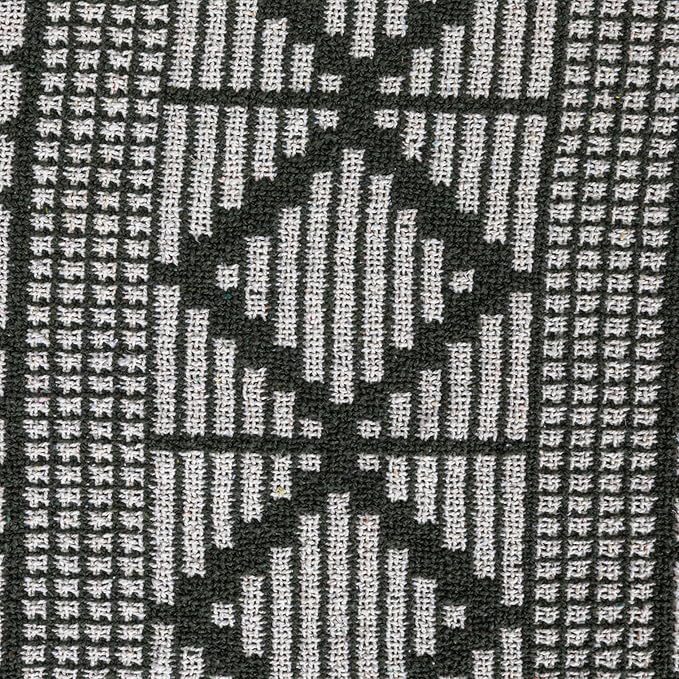 Bloomingville Soft Recycled Cotton Blend Throw with Diamond Pattern, Green and Beige