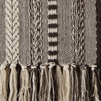 DII Braided Striped Decorative Throw Blanket, 50x60, Dark Brown
