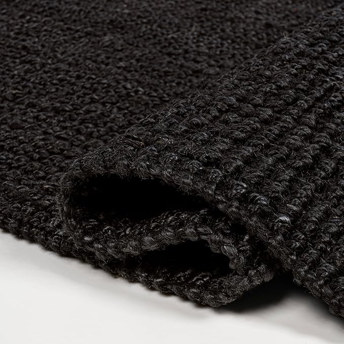 JONATHAN Y Pata Hand Woven Chunky Jute Black Indoor Area Rug, 4x6, Bohemian, Rustic, Cottage, Easy-Cleaning for Living Room, Bedroom, Kitchen, Non-Shedding (NRF102E-4)