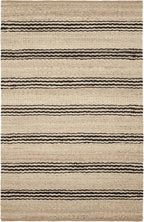 Dash & Albert Jute Ticking Black Handwoven Jute Rug, 9 X 12 Feet, Neutral Stripe Pattern - Premium Luxury Hotel Quality Soft Breathable Hypoallergenic Machine Washable Easy Care All Season