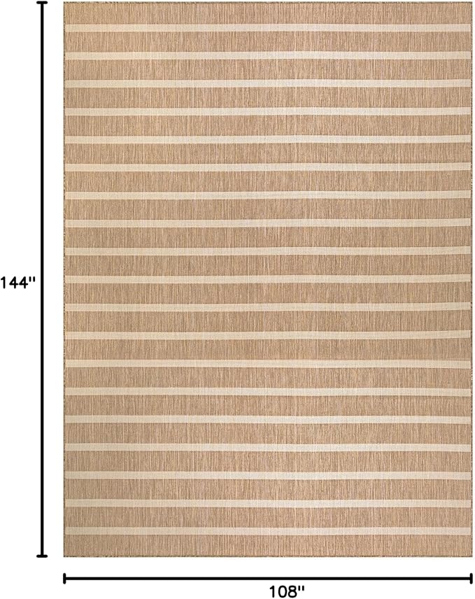 Nourison Home Positano Beige Ivory 9' x 12' Area Rug - Easy Clean, Non Shedding, Bed Room, Living Room, Dining Room, Kitchen (9' x 12')