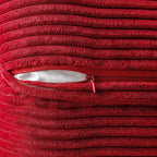 MIULEE Decorative Throw Pillow Covers for Couch Bed Livingroom 18x18 Inch Set of 2 Red Boho Accent Throw Pllows Broadside Striped Patchwork Soft Corduroy Pillowcases