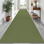 EARTHALL Runner Rug 3x20 Ft Washable Runners for Hallways Extra Long Woven Non Slip Entryway Runner Braided Kitchen Runner Indoor Outdoor Carpet Runners for Hotels, Officel, Stair, Green