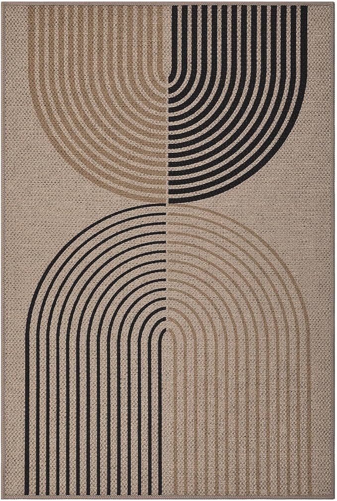 GarveeHome Rainbow Easy Jute Rug 2x3 Entryway Rug Indoor Outdoor Front Door Mat Neutral Non Slip Non Shedding Washable Farmhouse Kitchen Mat