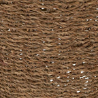 Household Essentials Seagrass Wicker Waste Basket, Handwoven Waste Bin with Metal Frame, Perfect for Bathrooms and Bedrooms,