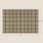 Washable Door Mat Indoor Entrance - Large Entryway Rug 2'3" x 3'7" (27.5" x 43"), Non Slip Sage Plaid Decor for Kitchen, Bathroom, Easy Jute Layering Rug for Front Porch