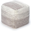 Anji Mountain Pouf Ottoman Foot Rest, Handmade Ottoman Pouf, Comfortable Foot Stool, Decorative Floor Seating for Living Room Decor, Bedroom & Home Décor Accent - Dune Stripe
