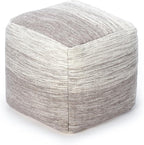 Anji Mountain Pouf Ottoman Foot Rest, Handmade Ottoman Pouf, Comfortable Foot Stool, Decorative Floor Seating for Living Room Decor, Bedroom & Home Décor Accent - Dune Stripe