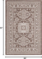 Rugs.com Outdoor Aztec Collection Rug – 3' x 5' Brown Flatweave Rug Perfect for Living Rooms, Large Dining Rooms, Open Floorplans