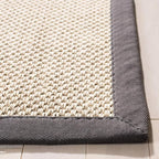 Safavieh Area Rug 6x8 - Natural Fiber Collection - Marble & Dark Grey, Sisal, Woven Design with Border (NF143D)