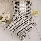 Tosleo Black and White Pillow Covers 18x18 Set of 2 Boho Throw Pillow Covers Stripe Tufted Decor Pillow Cases Accent Chenille Pillowcases Farmhouse Cushion Case Bohemian Nuetral Textured Pillow Cover