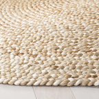 SAFAVIEH Natural Fiber Collection 11' Round Natural/Ivory NF804B Handmade Boho Farmhouse Country Braided Premium Jute Entryway Foyer Living Room Bedroom Kitchen Area Rug
