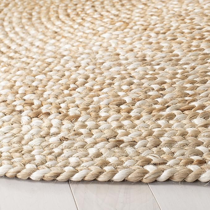 SAFAVIEH Natural Fiber Collection Round Rug - 12' Round, Natural & Ivory, Farmhouse Design, Ideal for High Traffic Areas in Living Room, Bedroom & Dining Room (NF804B-12R)