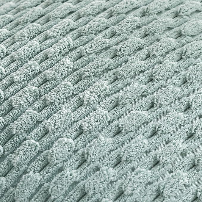 Set of 4 Aqua Decorative Throw Pillow Covers 12x20 Inch Corduroy Pillow Covers for Bed Couch Sofa Living Room Soft Cushion Cases