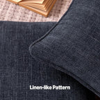 Amazon Basics Faux Linen Throw Pillow Covers with Hidden Zipper Closure, 20 × 20in, Navy Blue, Pack of 2