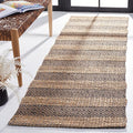 SAFAVIEH Natural Fiber Collection Runner Rug - 2'3" x 8', Charcoal & Natural, Handmade Boho Farmhouse Rustic Jute & Cotton, Ideal for High Traffic Areas in Living Room, Bedroom (NFB653H)