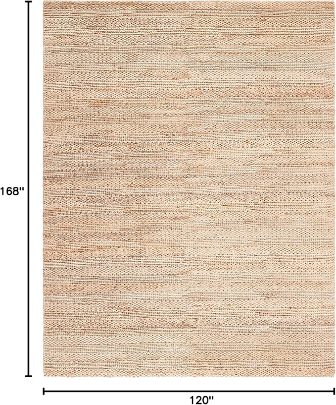 SAFAVIEH Area Rug 10x14 - Natural Fiber Collection - Large - Natural, Handmade Jute, Braided Woven Design, Ideal for Living Room, Bedroom (NF212A)
