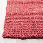 SAFAVIEH Natural Fiber Collection Area Rug - 9' x 12', Red, Handmade Farmhouse Jute, Ideal for High Traffic Areas in Living Room, Bedroom (NF730D)