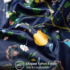 MUSSEL Navy Blue Floral Pillow Covers 12x20 Set of 2, Velvet Wild Flower Plant Throw Pillows Case, Square Farmhouse Decor Cushion Covers for Home Sofa Bed Couch