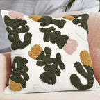 Boho Pillow Covers 18X18 Inch Boho Tufted Throw Pillow Covers Decorative Tassels Cushion Cover Farmhouse Pillow Case for Couch Sofa Bed Living Room Bedroom, Pink Floral