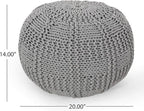Christopher Knight Home Hortense Pouf, Gray