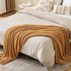 inhand Brown Throw Blanket for Couch Bed,Fall Home Decorative Soft Chunky Chenille Woven Blankets with Tassels,Lightweight Cozy Boho Farmhouse Warm Winter Gifts for Women,60"x80",Extra Thick