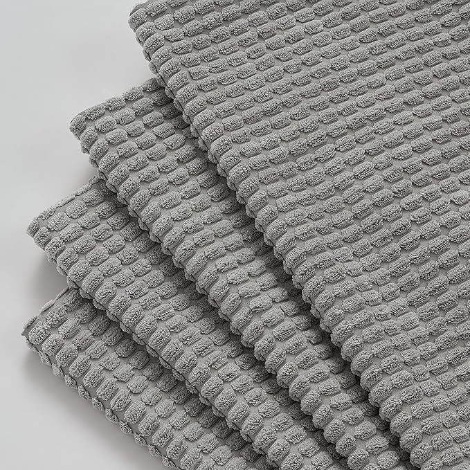 Topfinel 4 Packs Grey Decorative Throw Pillow Covers 18x18 Inch for Living Room Couch Bed, Modern Rustic Modern Home Decor, Soft Corduroy Small Bulge Accent Square Cushion Case 45x45 cm(Light Grey)